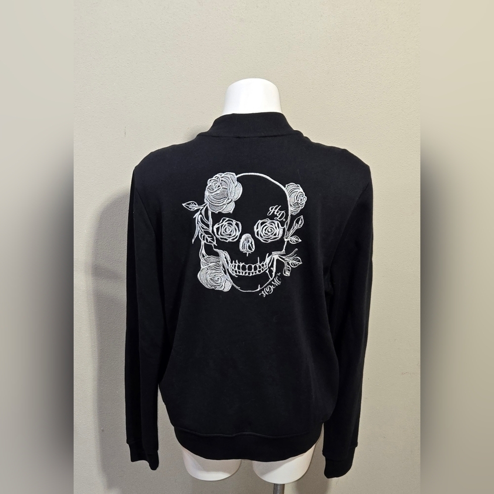 Harley Davidson Jacket Embroidered Skull Rose Logo EX limited Women's